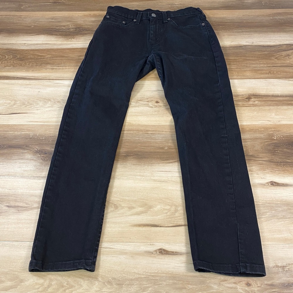 Levis 502 Taper Mens Black Denim Jeans 28 x 30 Regular Tapered Fit
